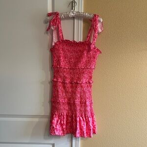 SHEIN Vibrant Pink Ruffle Dress